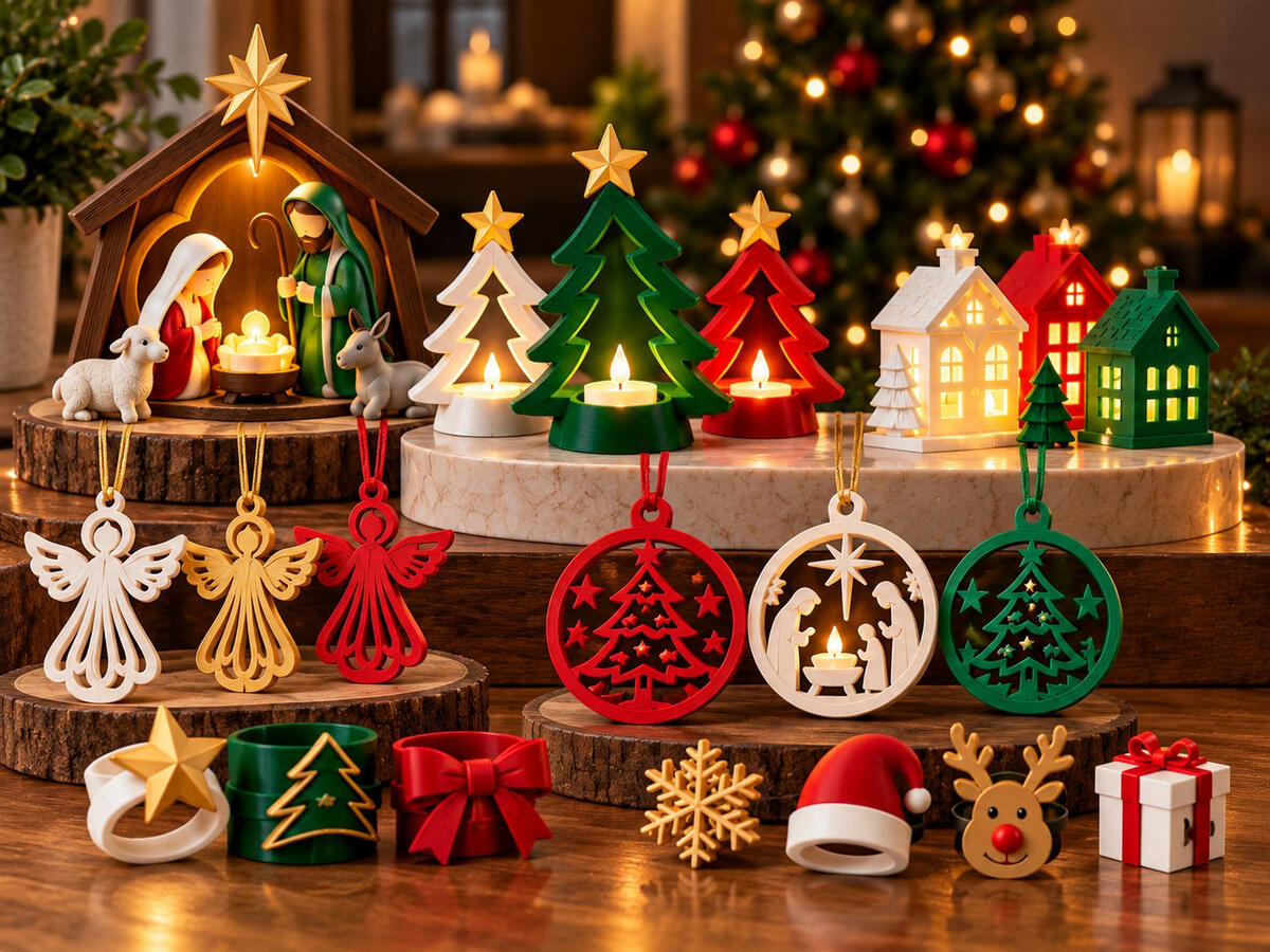 Custom 3D printed Christmas decorations and ornaments by 3DZ6.